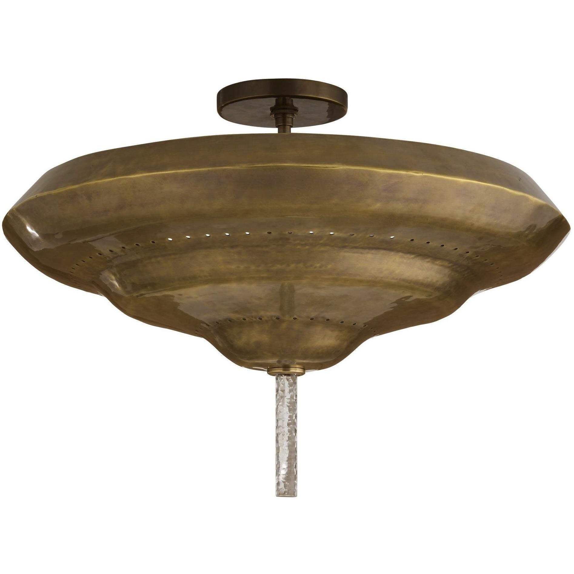 Istanbul 2 Light 26 inch Antique Brass Semi-Flush Mount Ceiling Light