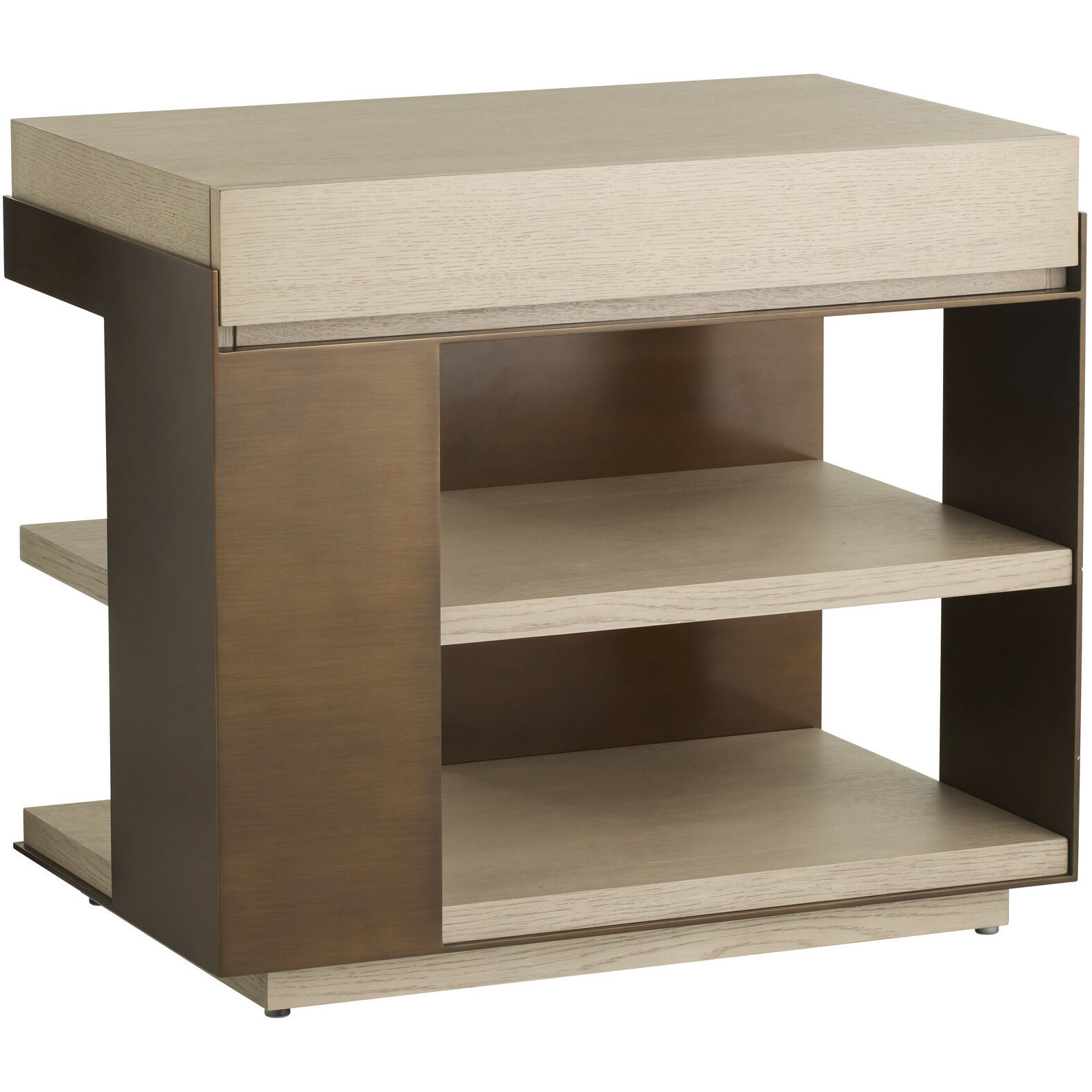 Norwich 30 X 26.5 inch Smoke and Vintage Brass Side Table