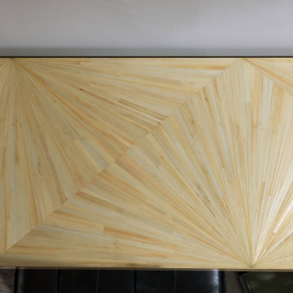 Toulouse 54 inch Blonde Straw Marquetry Console Table