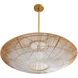 Hadya 1 Light 32 inch White Ombre and Antique Brass Pendant Ceiling Light