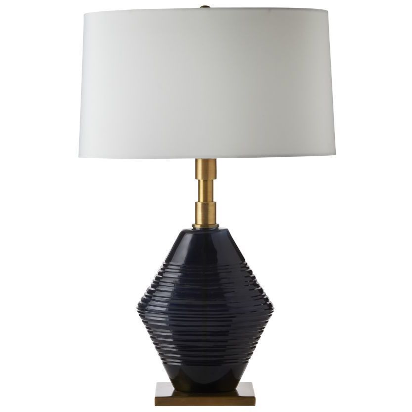 Estrada 150.00 watt Navy Optic Table Lamp Portable Light
