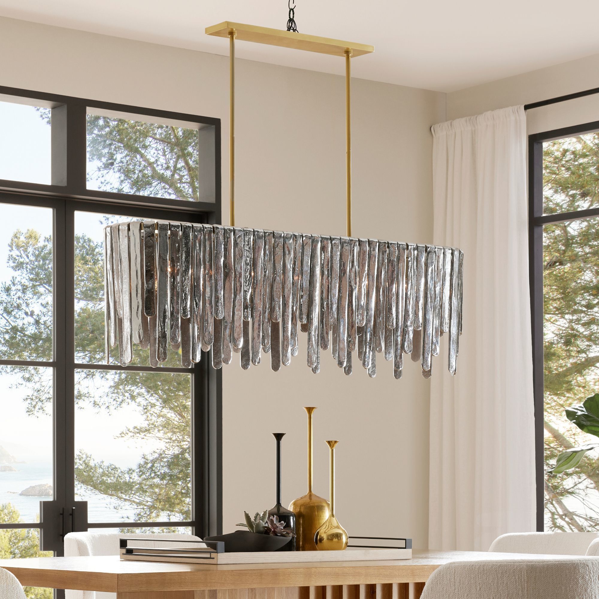 Leighton 7 Light 51.5 inch Smoke Luster Chandelier Ceiling Light