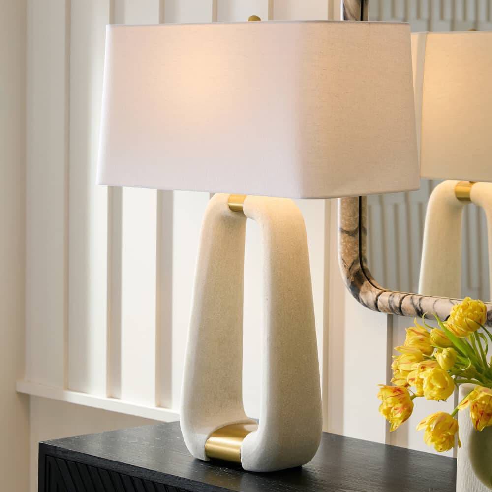 Gianni 28.5 inch 150.00 watt Ivory and Antique Brass Table Lamp Portable Light