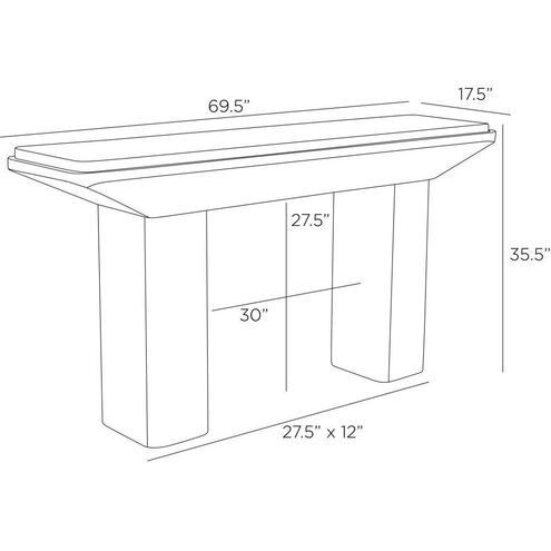 Elio 69.5 X 17.5 inch Galaxy Marble and Ebony Mango Wood Console