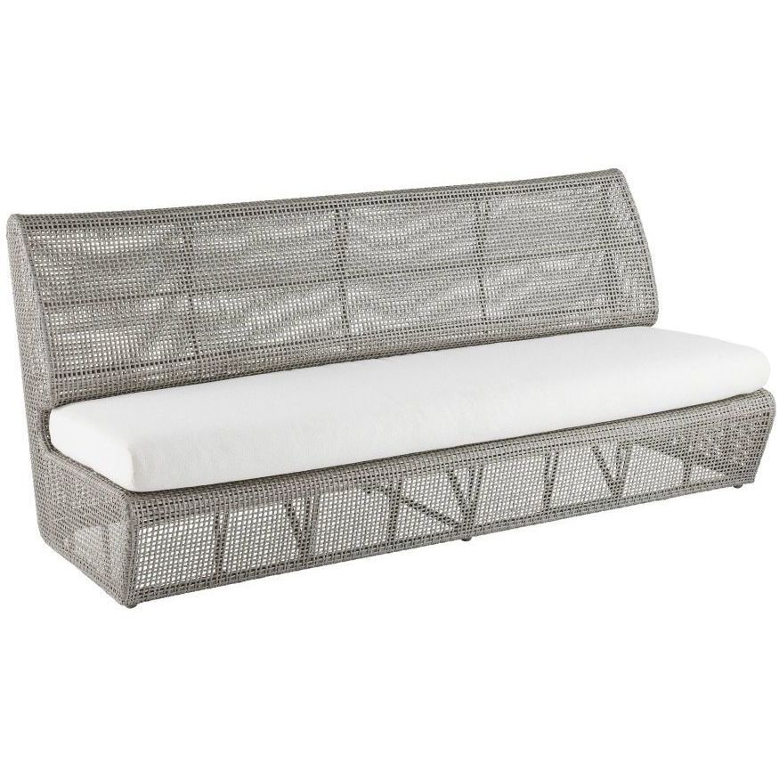 Dupont Pearl and Weathered Gray Outdoor Sofa