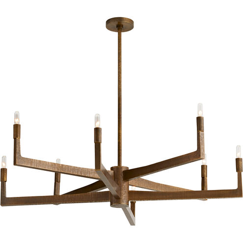 Griff 8 Light 39 inch Antique Brass and English Bronze Chandelier Ceiling Light