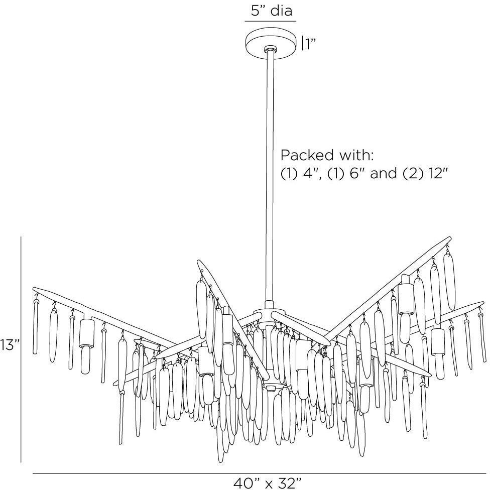 Gia 12 Light 40 inch Champagne Chandelier Ceiling Light