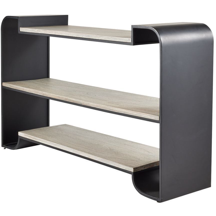 Epton Smoke Mango Wood and Blackened Bronze Bookshelf