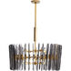 Klaus 8 Light 26 inch Smoke and Antique Brass Chandelier Ceiling Light