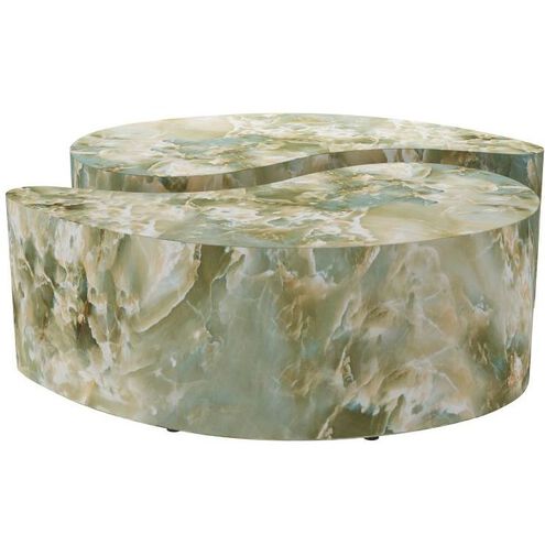 Adeline 38 X 14 inch Jade Faux Marble Coffee Tables, Set of 2