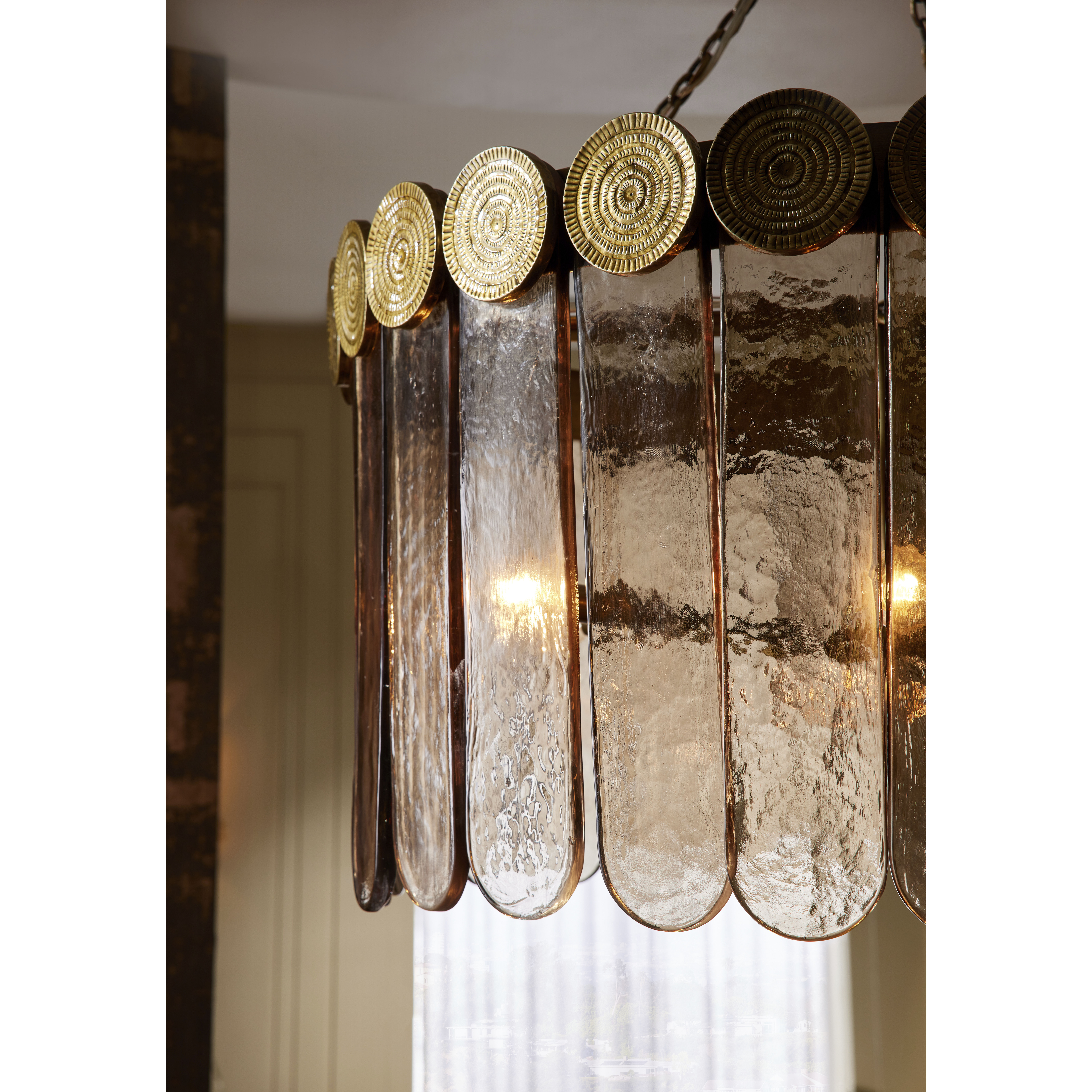 Roman 6 Light 31 inch Seedy Smoke Chandelier Ceiling Light