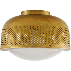 Tapio 1 Light 10 inch Vintage Brass Flush Mount Ceiling Light