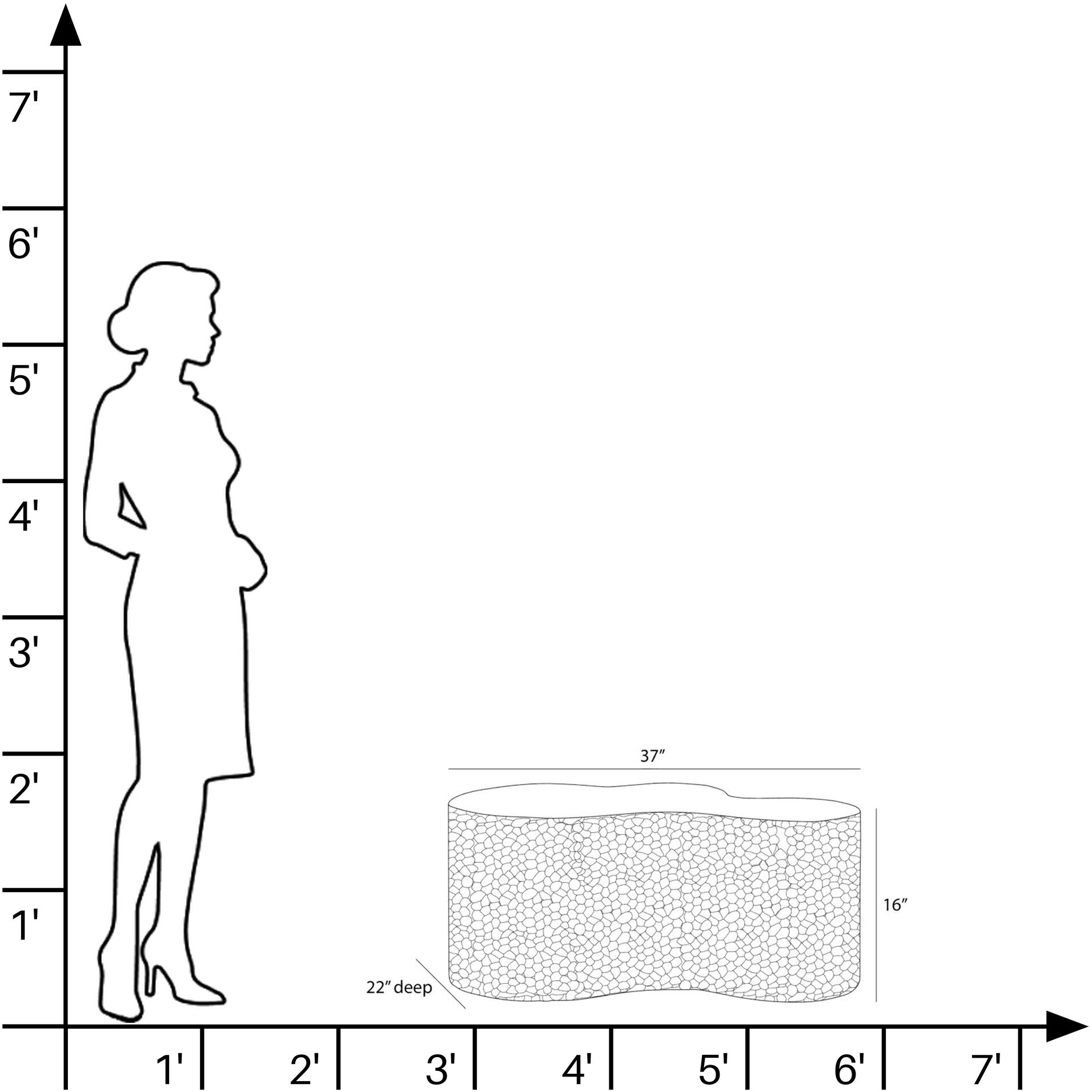 Indio 36 X 22 inch Matte Black Outdoor Coffee Table, Large