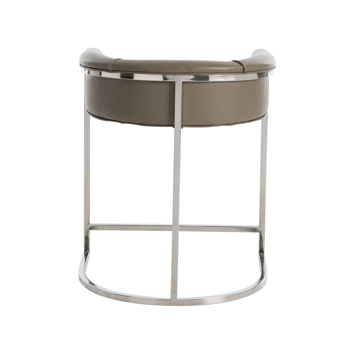 Arteriors 2821 Calvin 29 inch Dove Gray Leather Polished Nickel Counter Stool