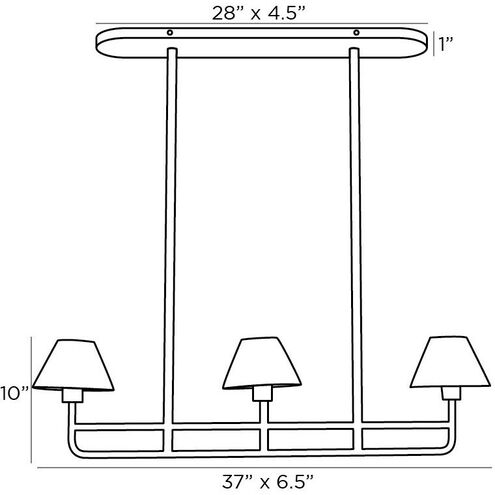 Remy 3 Light 37 inch White Gesso Chandelier Ceiling Light