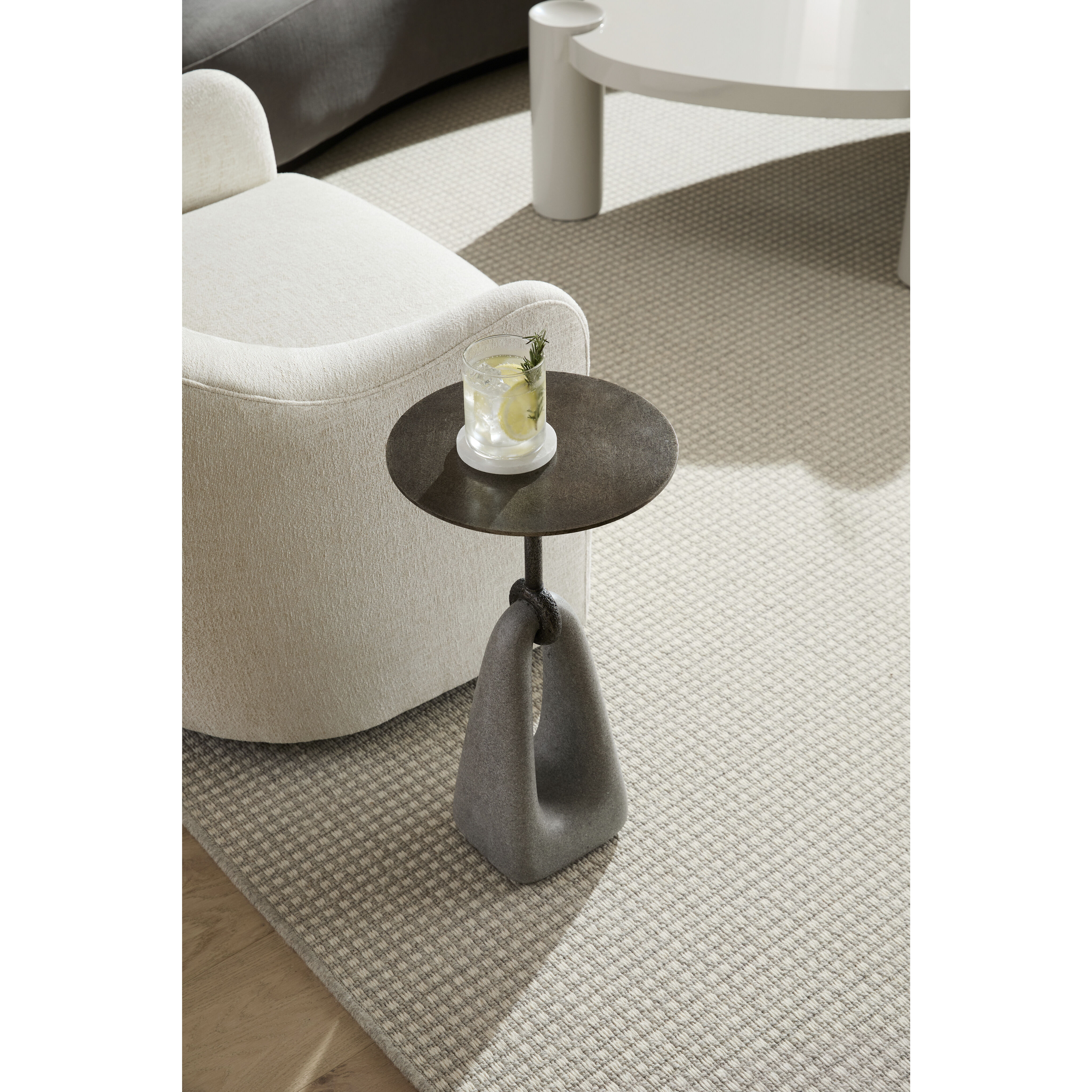 Miles 12 inch Vintage Bronze and Graphite Accent Table