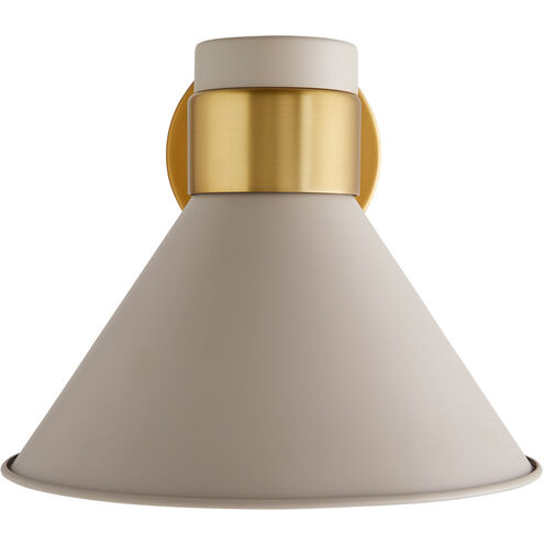 Lane 1 Light 15 inch Taupe/Antique Brass Sconce Wall Light