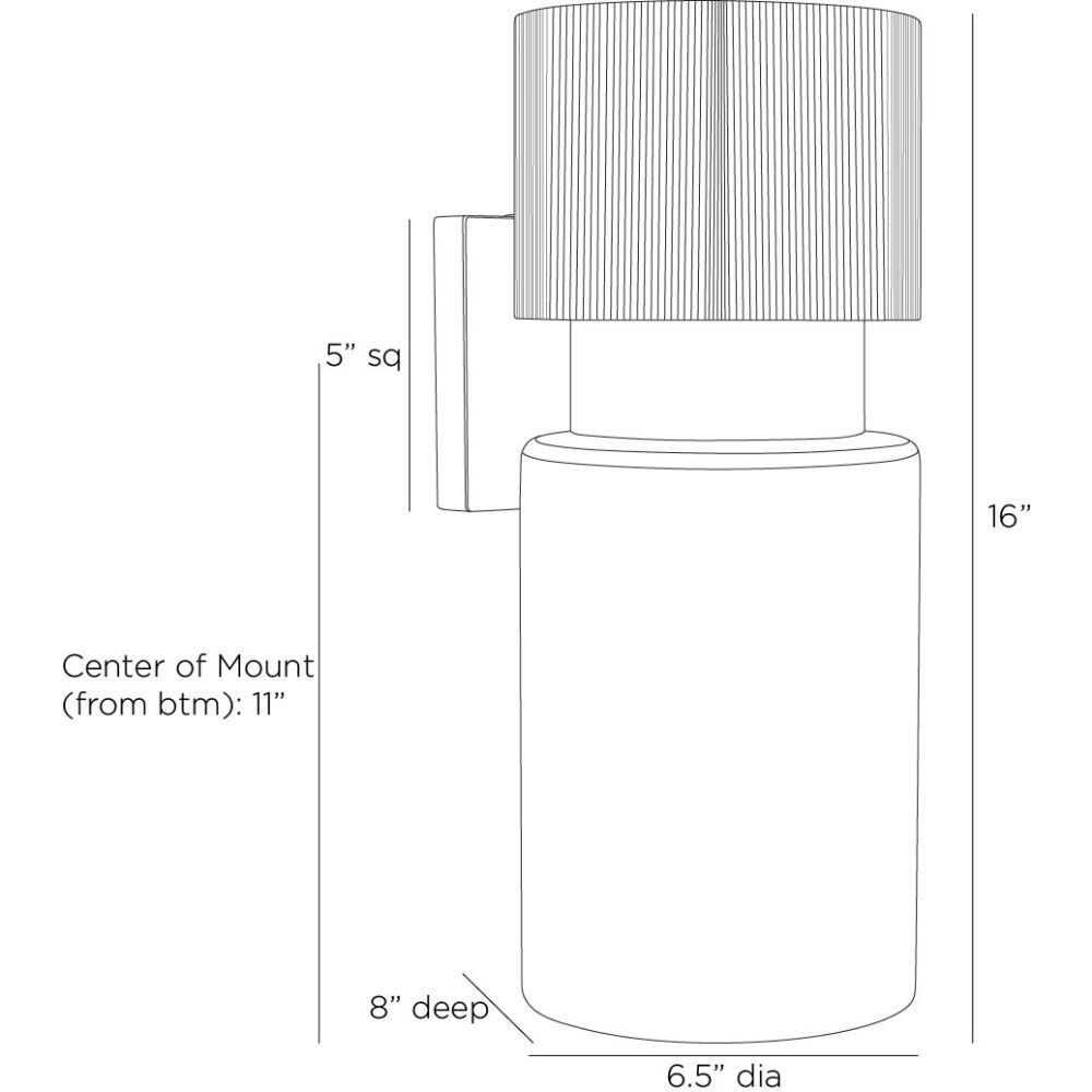 Crawford 1 Light 16 inch Marine Grade Aged Iron Outdoor Sconce