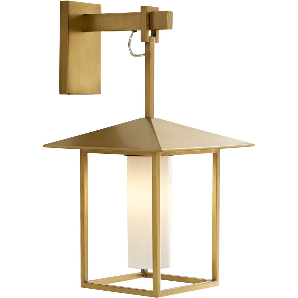 Temple Sconce Wall Light in Antique Brass