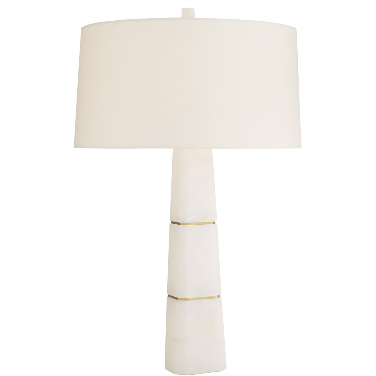 Dosman 31 inch 150 watt Snow Marble and Antique Brass Table Lamp Portable Light