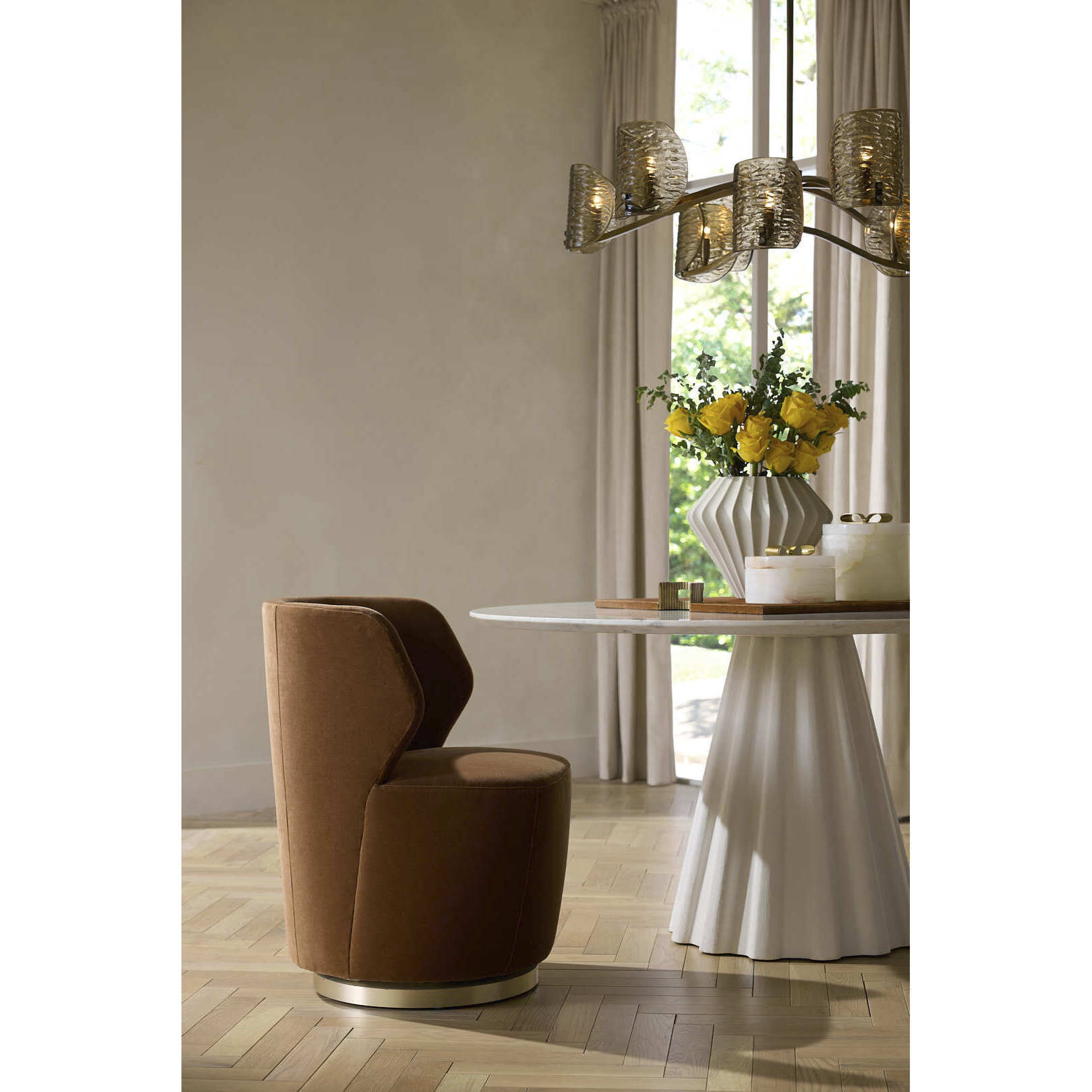 Rinny 60 inch White and White Gesso Dining Table, Large