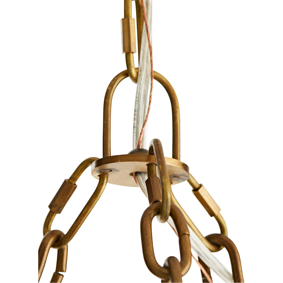 Nolan 4 Light 30 inch Vintage Brass Pendant Ceiling Light, Large