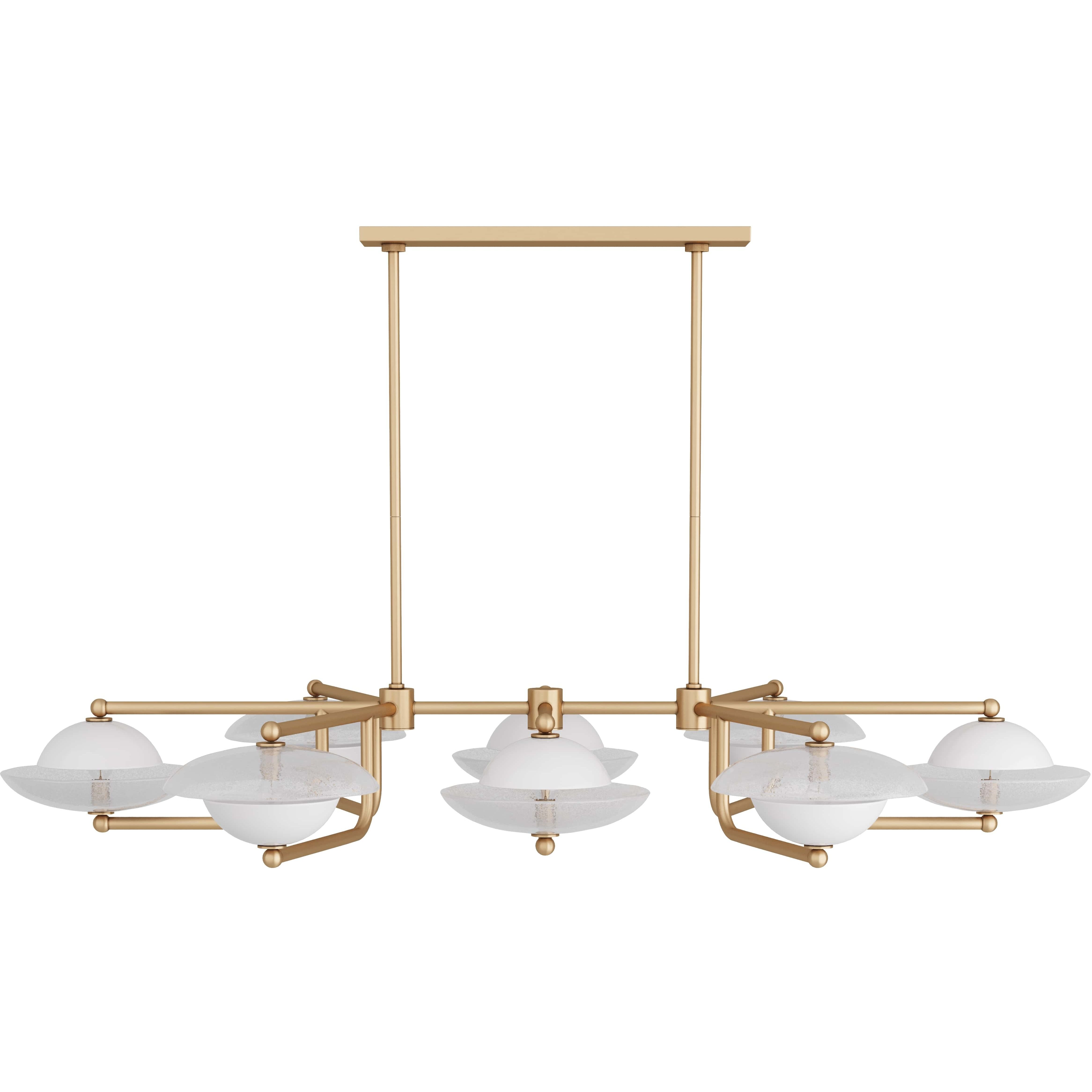 Towne 8 Light 56 inch Clear Seedy Linear Chandelier Ceiling Light