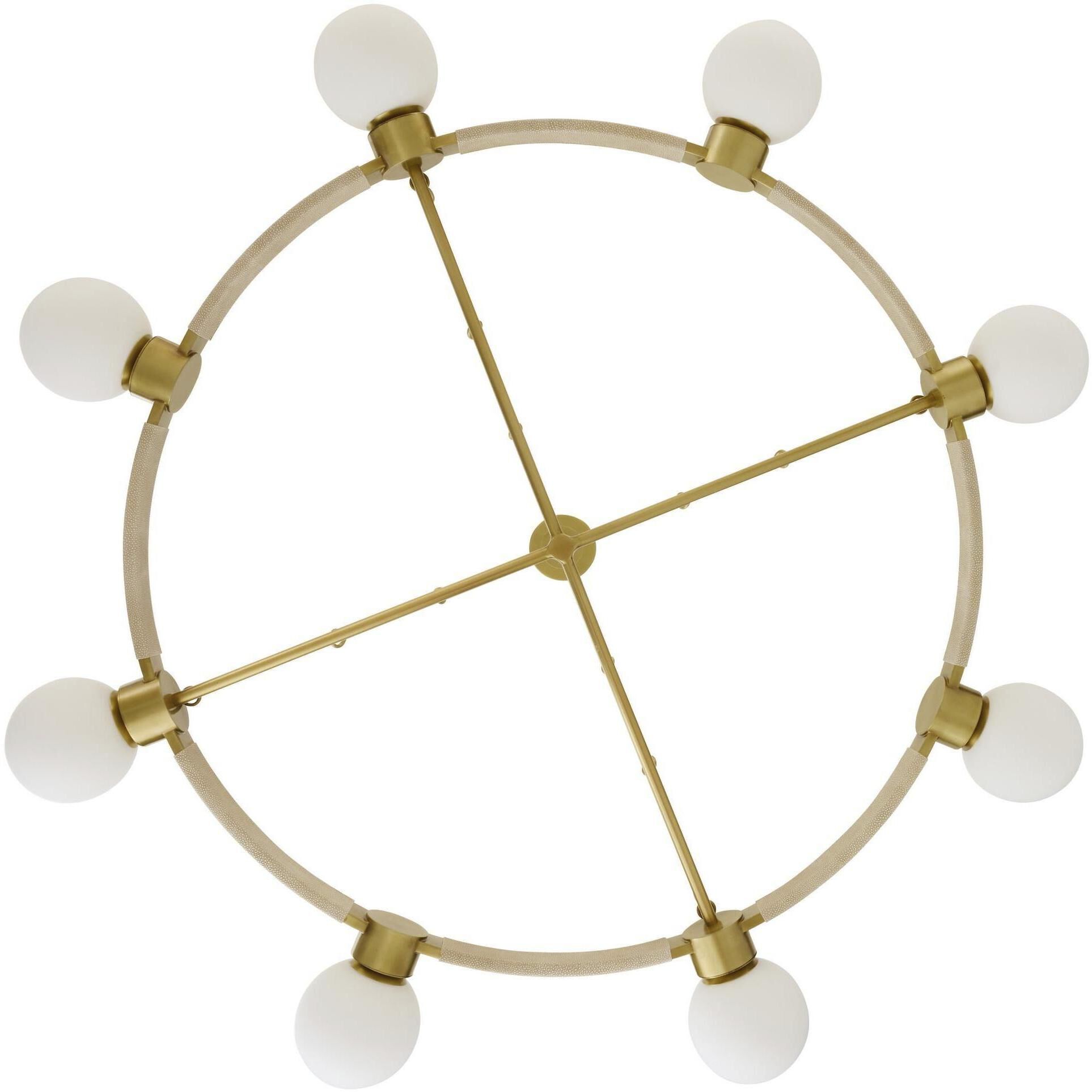 Liberty 8 Light 55.5 inch Ivory with Antique Brass Chandelier Ceiling Light