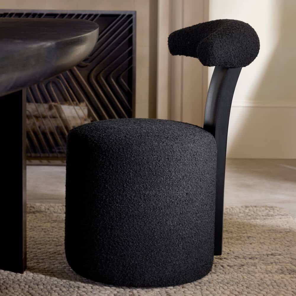 Ginni Charcoal Boucle and Ebony Chair