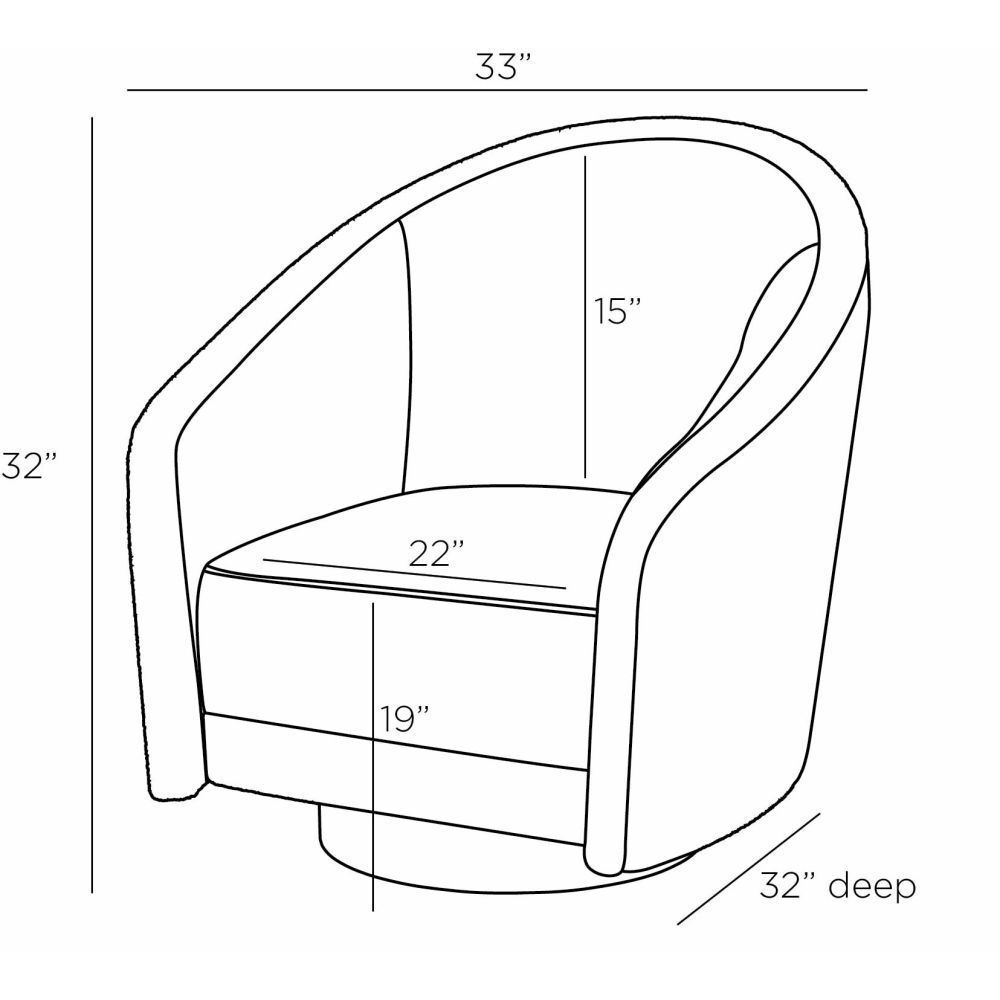 Aljona 32 inch Cream Swivel Chair
