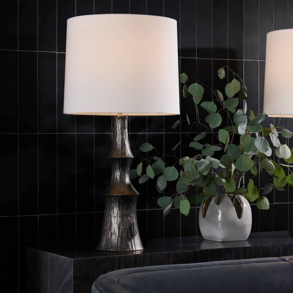 Grainger 30 inch 150.00 watt Graphite and Polished Nickel Lamp Portable Light