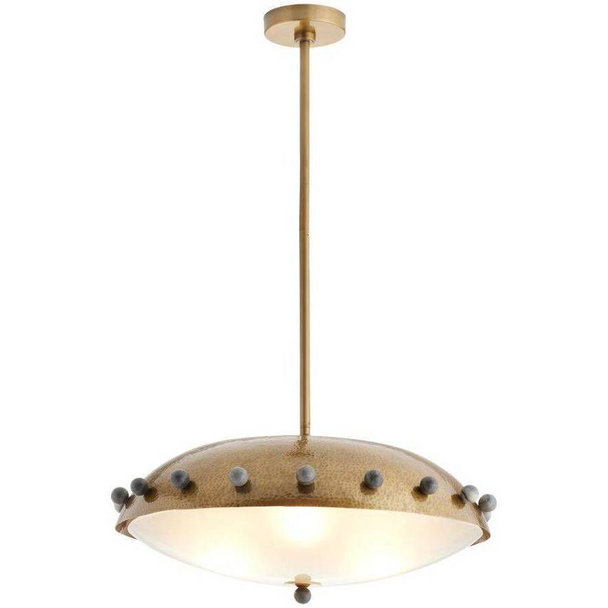Fenton 3 Light 23.5 inch Antique Brass and Black Pendant Ceiling Light