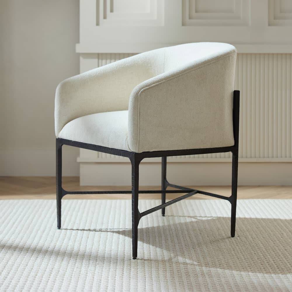Osbourne Oxford White and Blackened Iron Dining Chair