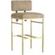 Laney 41 inch Taupe and Antique Brass Bar Stool