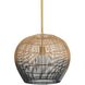 Swami 1 Light 16 inch Natural and Black and Antique Brass Mini Pendant Ceiling Light