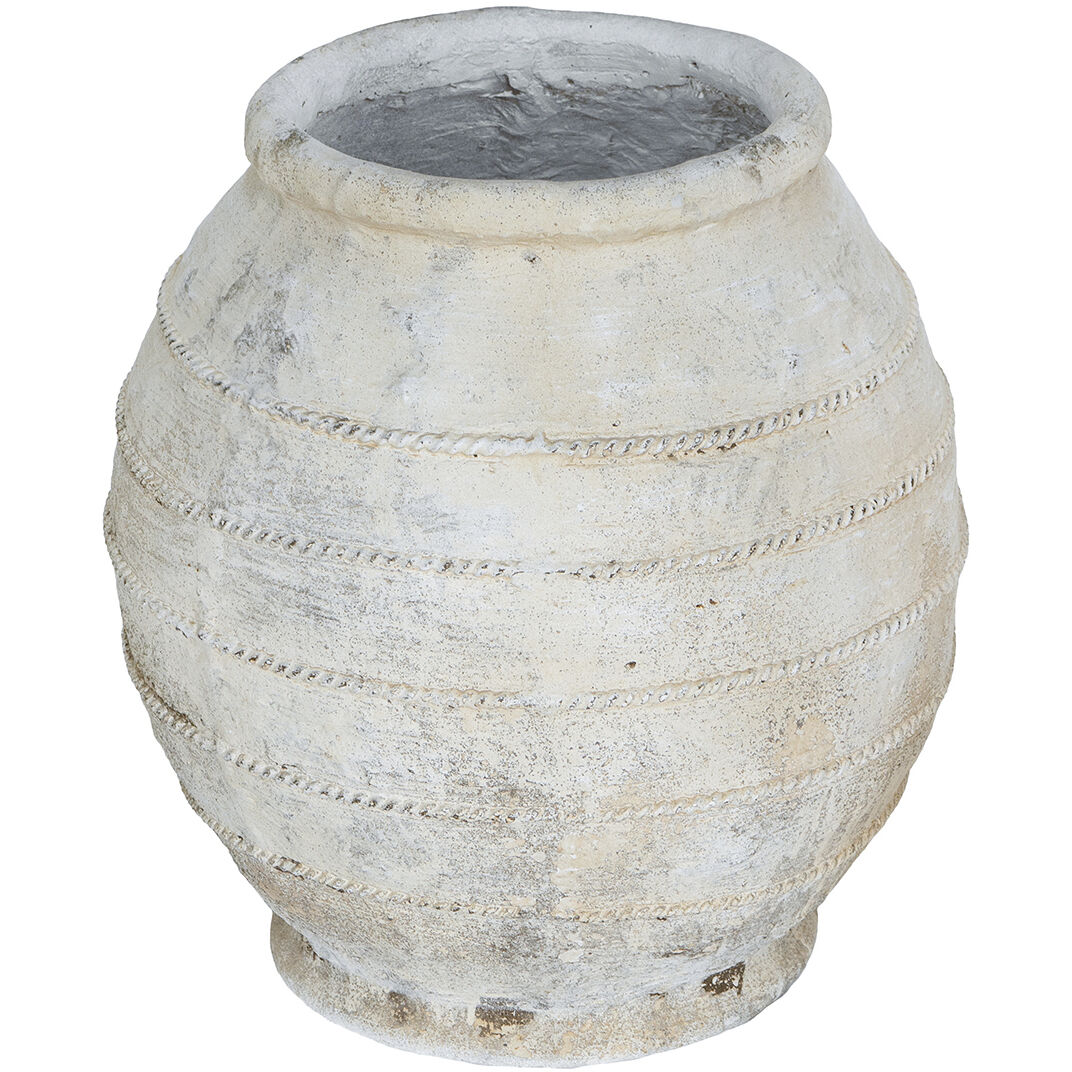 Anita Weathered White Flower Pot