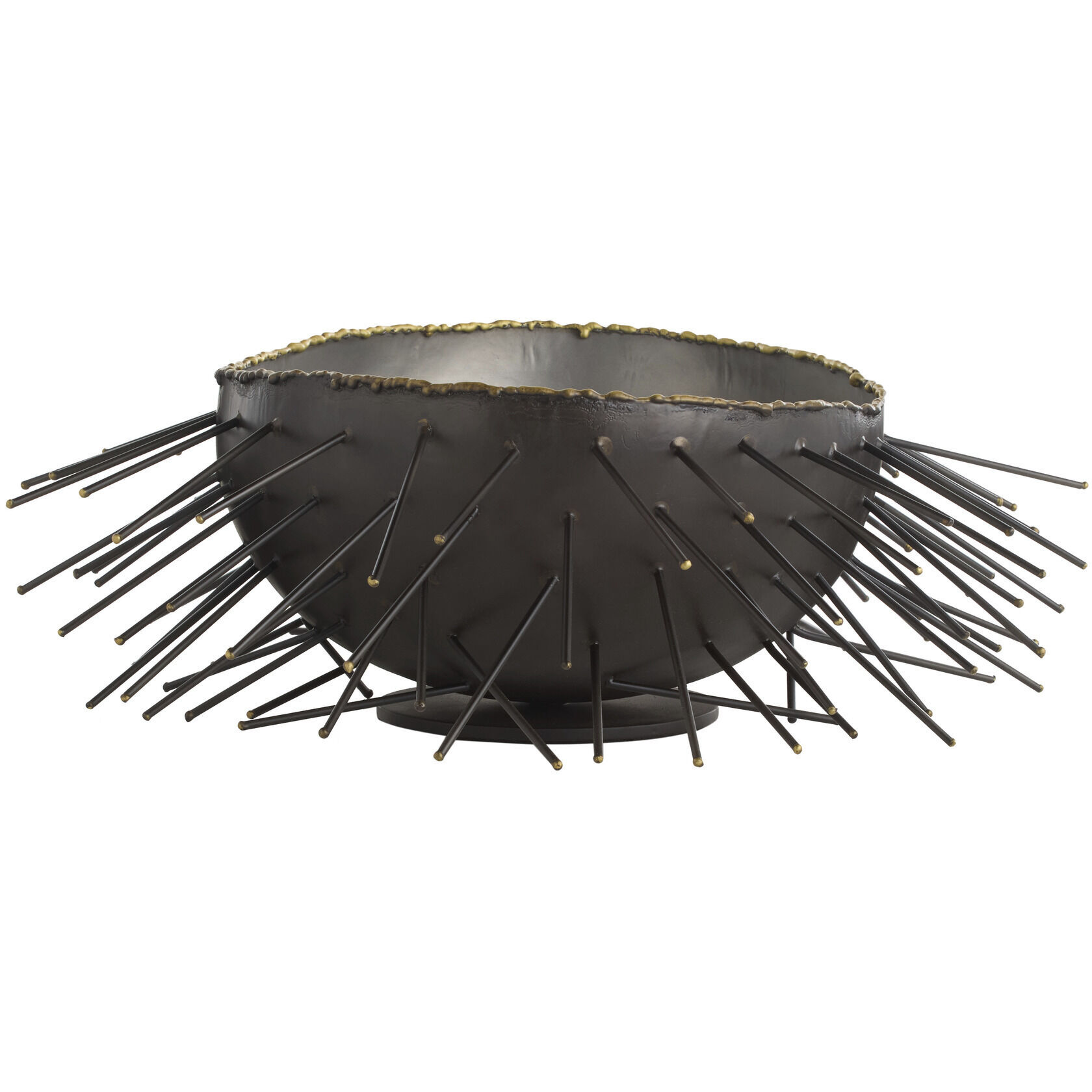 Maldives Natural Iron and Light Natural Iron with Antique Brass Centerpiece