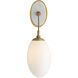 Bindi 1 Light 6 inch Antique Brass and White Sconce Wall Light