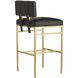 Laney 41 inch Black and Antique Brass Bar Stool