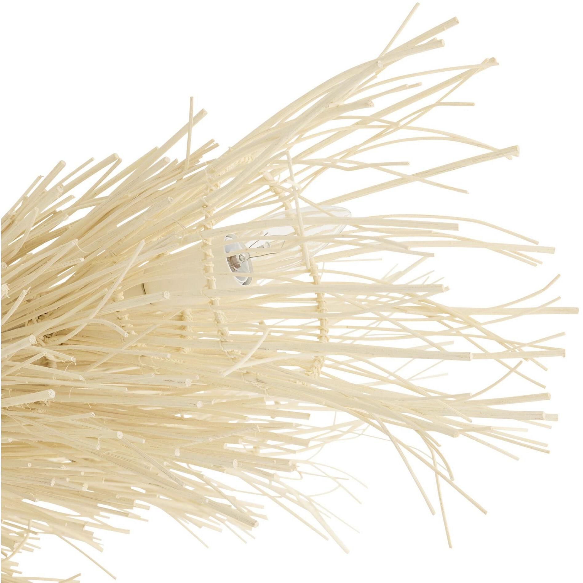 Kauai 12 Light 52 inch Bleached Rattan and White Chandelier Ceiling Light