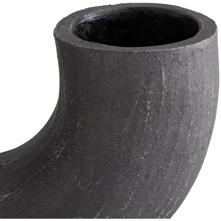 Damien Matte Charcoal Vase