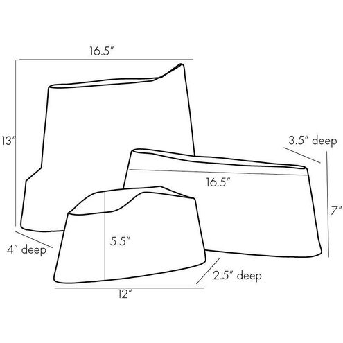 Hasta 16.5 X 13 inch Vases, Set of 3
