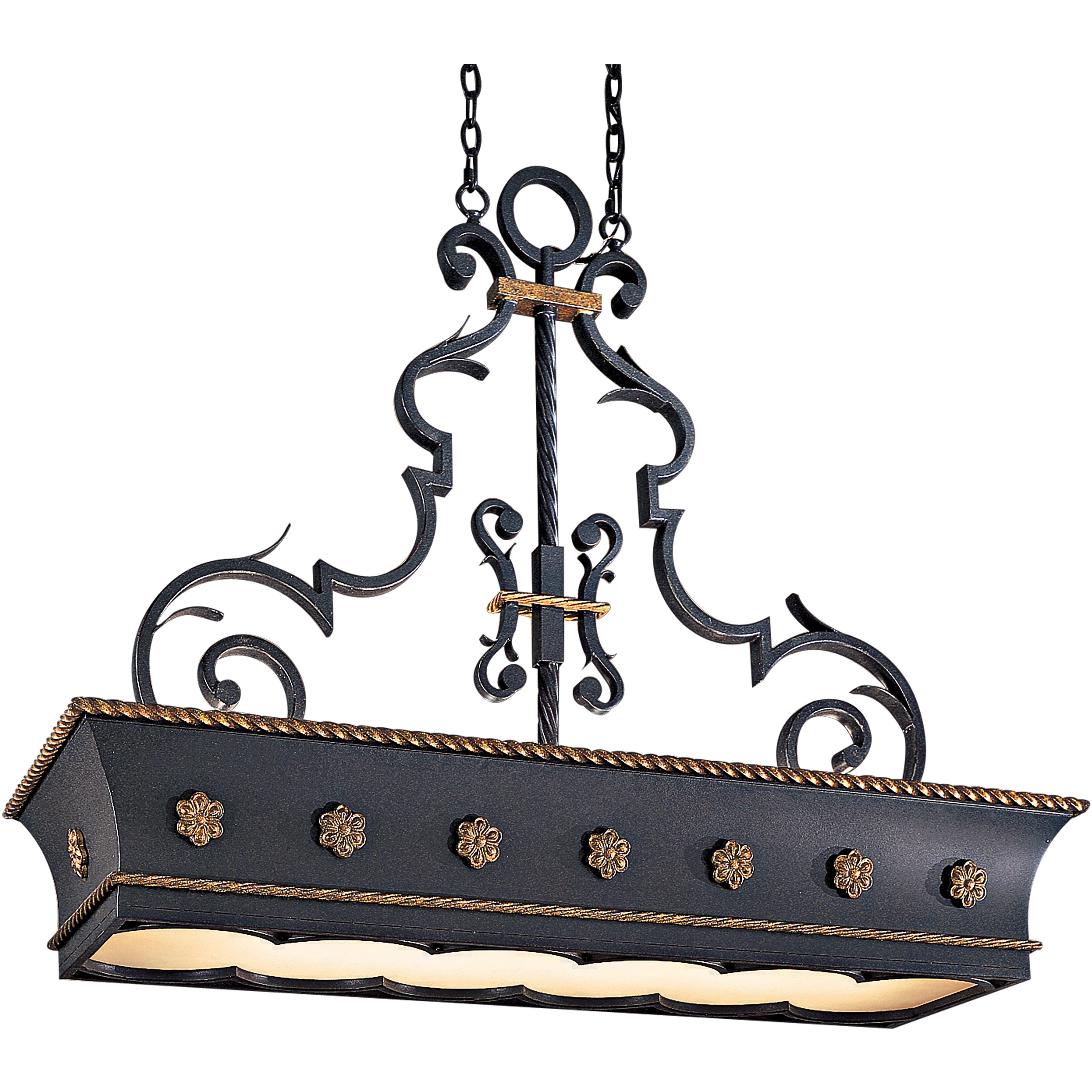 Montparnasse 12 Light 46.5 inch French Coal with Gold Leaf Island Light Ceiling Light