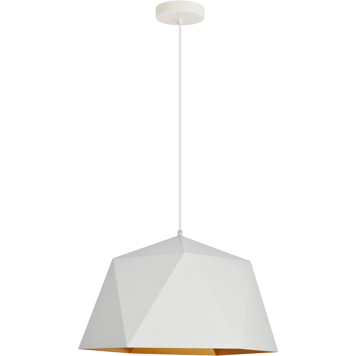 Arden 1 Light 17.7 inch White with Golden Inside Pendant Ceiling Light