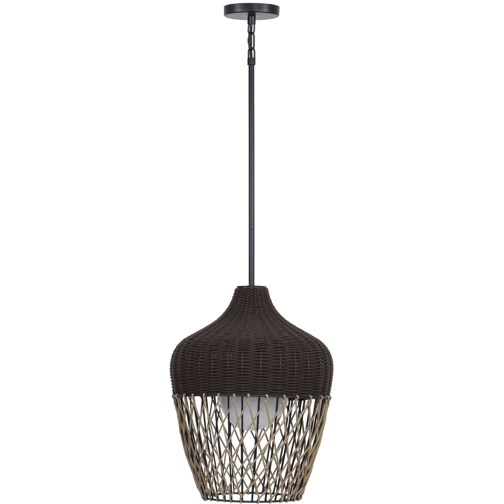 Hannah 1 Light 22 inch Black Outdoor Pendant, Both Indoor/Outdoor