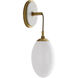 Bindi 1 Light 6 inch Antique Brass and White Sconce Wall Light