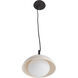 Glaze 1 Light 12 inch Ivory Stained Crackle and Blackened Steel Pendant Ceiling Light