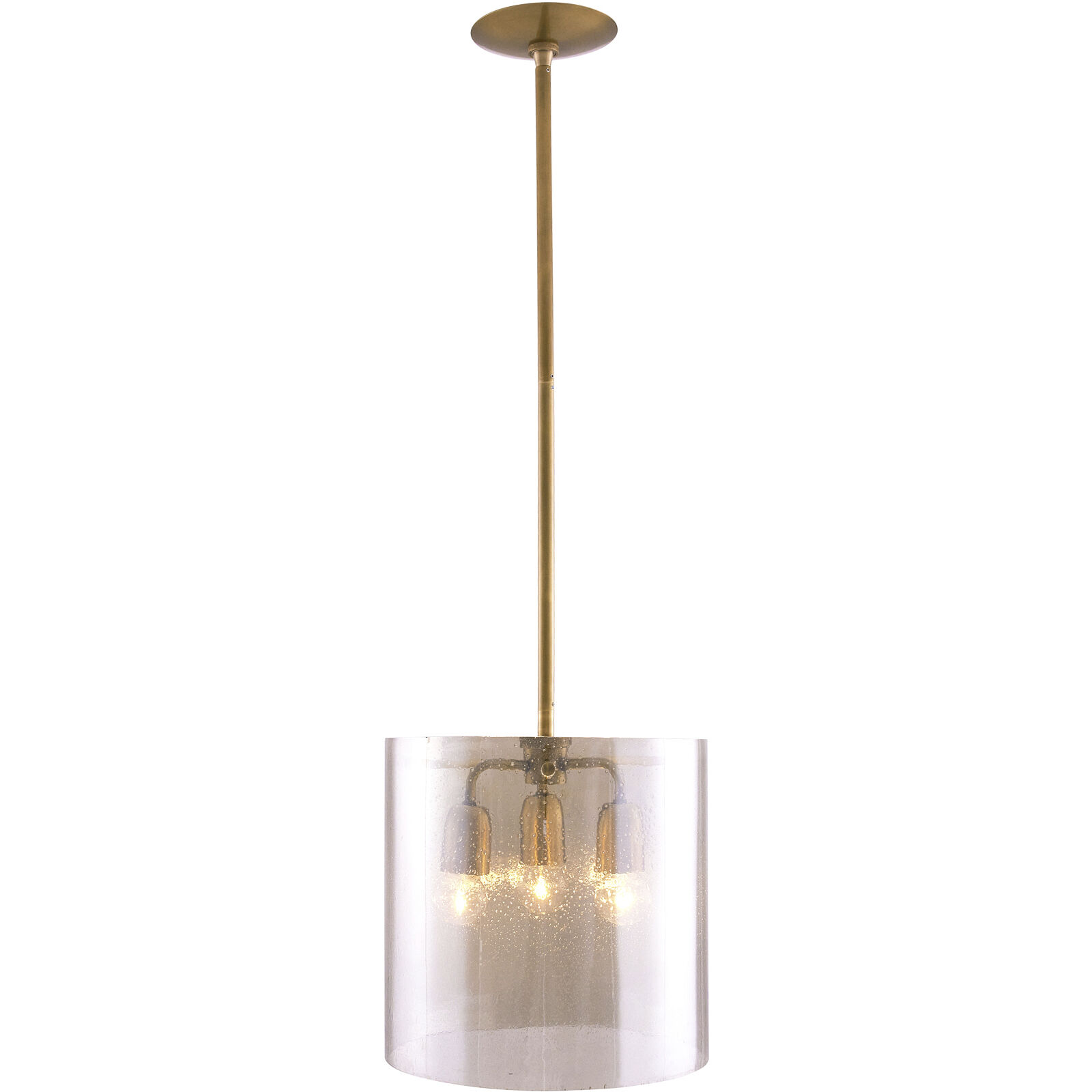 Milford 3 Light 11.5 inch Smoke Luster and Antique Brass Pendant Ceiling Light