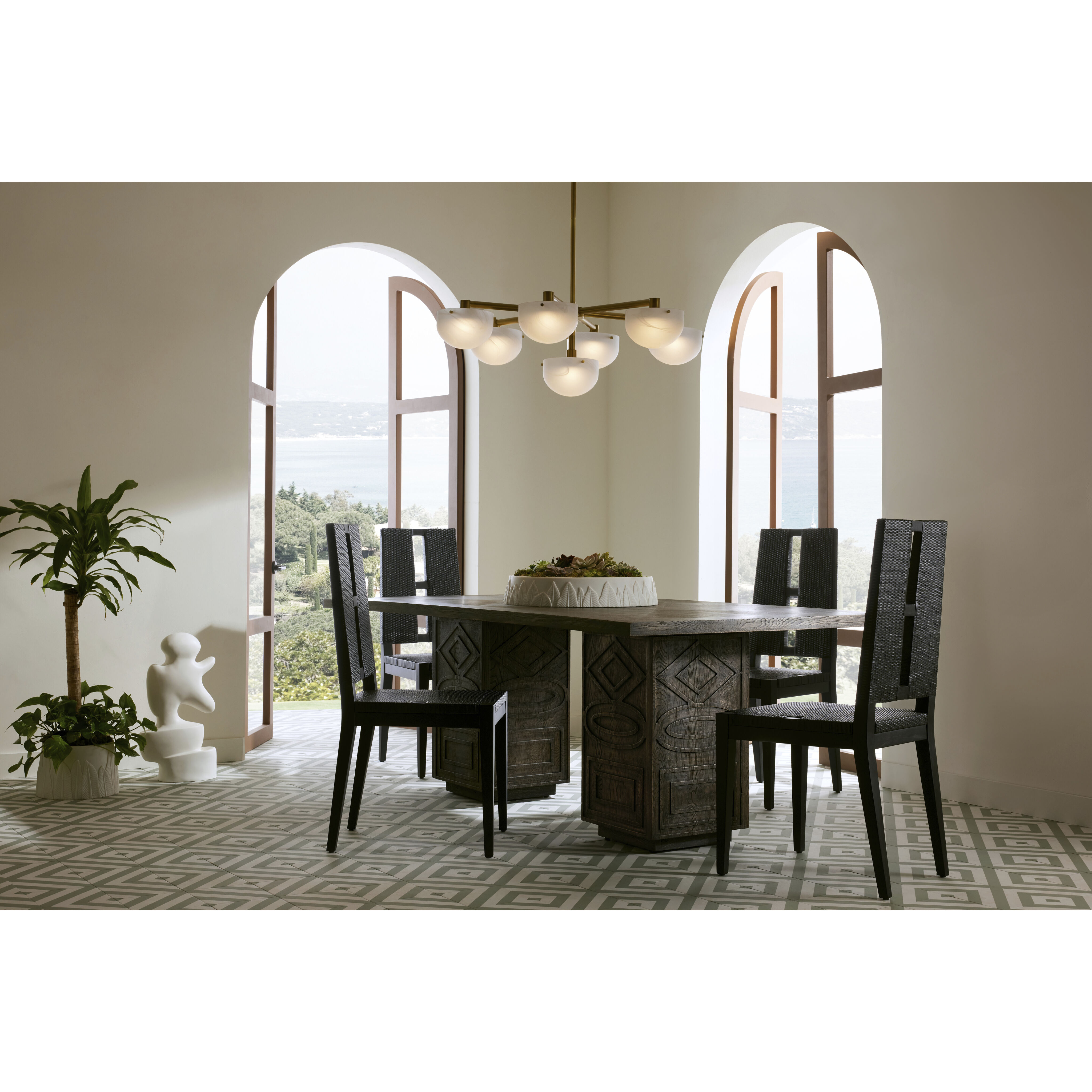 Bote 6 Light 40.5 inch Antique Brass Chandelier Ceiling Light