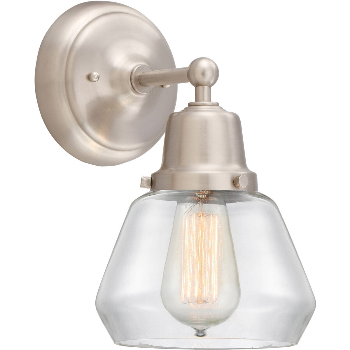 Aditi Fulton 1 Light 6.75 inch Brushed Satin Nickel Sconce Wall Light, Aditi